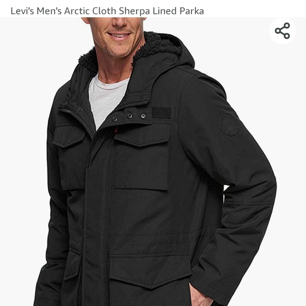 Levi's Black Arctic Cloth Sherpa Parka